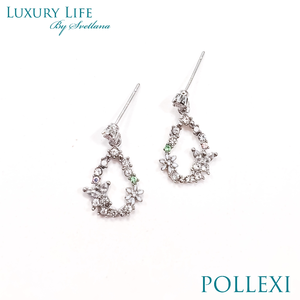 Boho Silver Alloy Butterfly Garden Drop Earrings